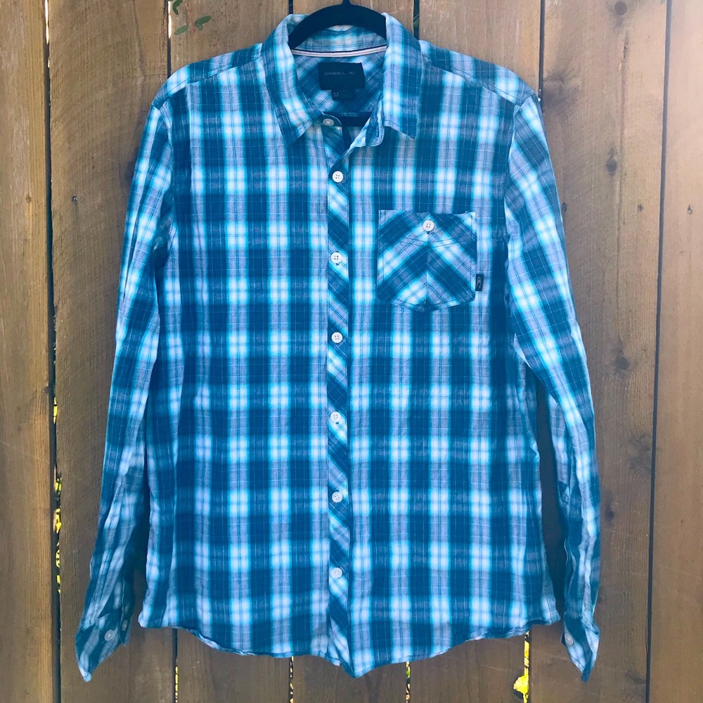 Mens M O’Neill button up plaid shirt